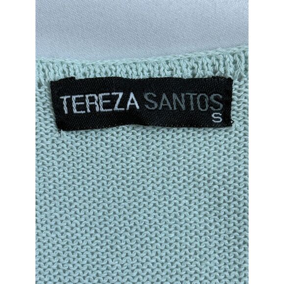 Tereza Santos Mint Green Knit Dress Size S Designer Brazil Party Beach Festival - Picture 7 of 11